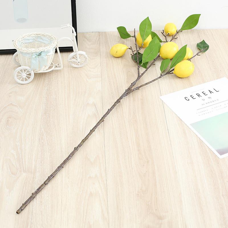 Fake Single Stem Fruit Tree Flower Bouquet With Plastic Blossoms For Home Decor