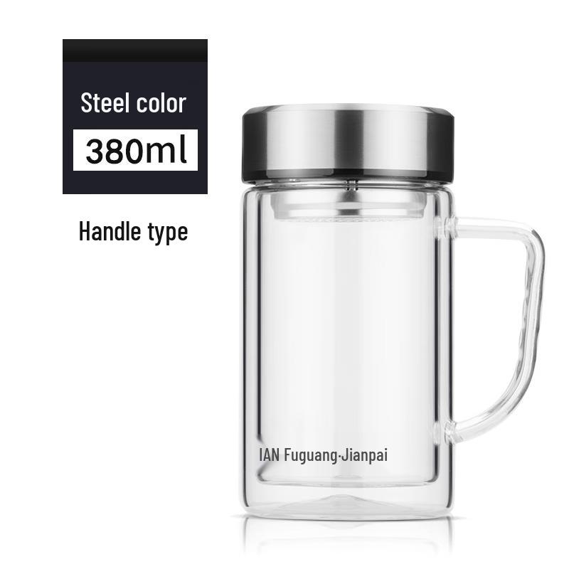 FUGUANG Earl Double-Walled Glass Tea Infuser Mug 380ml