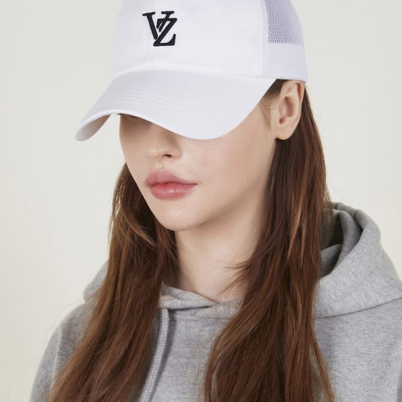 

VARZAR 3D Monogram Side Mesh Overfit Ball Cap White FREE