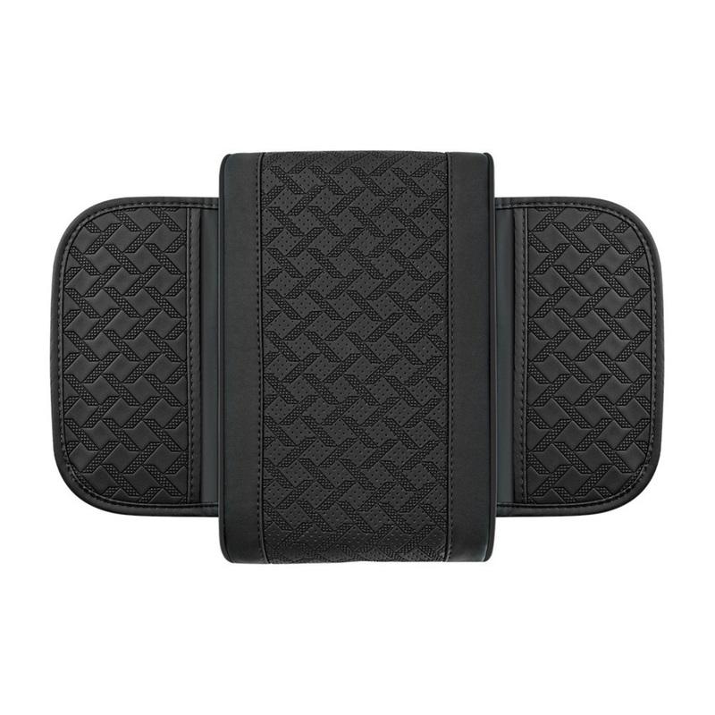 Leather Car Armrest Mat With Side Storage Pockets For Sedans And SUVs Arm Rest Mat Center Console Protector Cover Interior