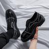Fashion Men's Luxury Thick Bottom Platform Loafers Casual Shoes New Black White Shoes Hair Stylist Man Leather Shoe Spring and Autumn