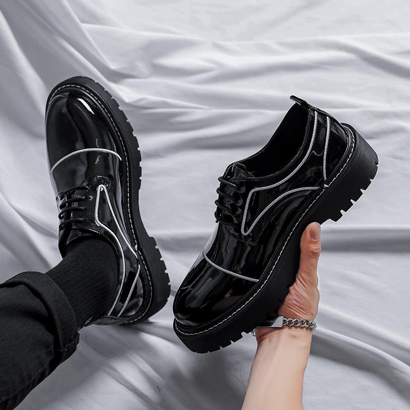 

Модные роскошные брендовые туфли-оксфорды для мужчин, кожаные туфли на толстой подошве, зеркально-черные, деловые, формальные, мужские туфли на шнуровке, свадебные туфли для джентльменов 44 чёрный