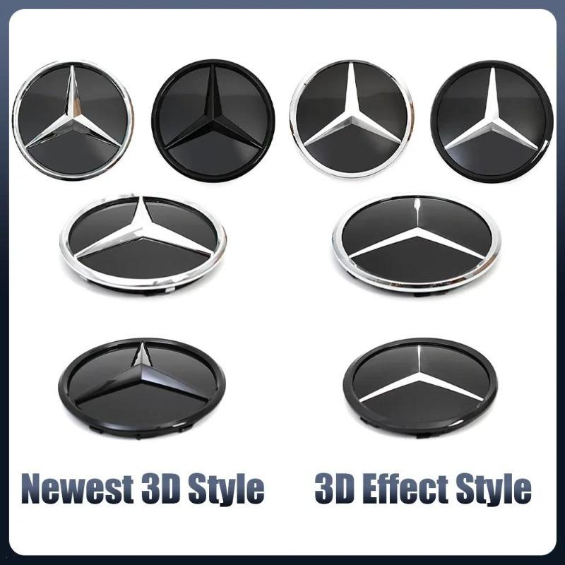 For Mercedes Benz Silver And Black Front Grill Newest 3D Style Emblems W176 W246 W205 W212 W207 W217 W251 R231 W166 X166 X156