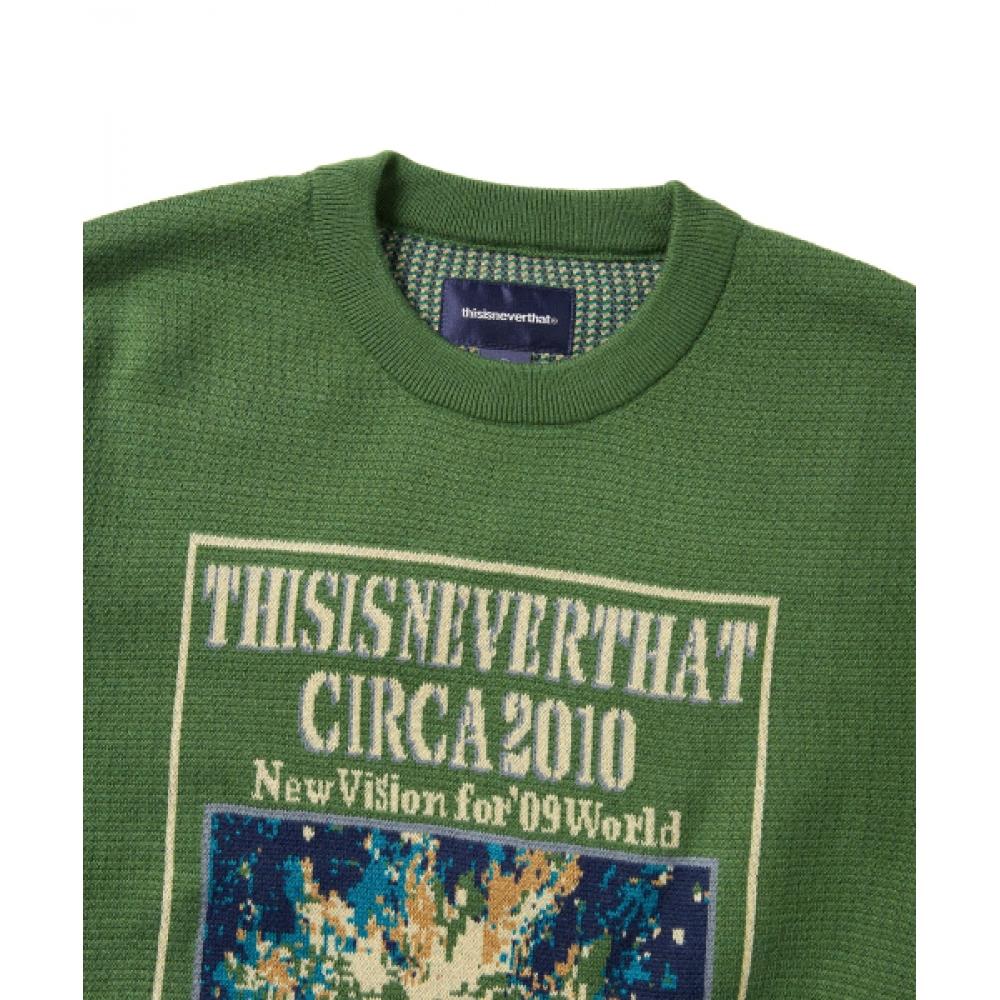 Thisisneverthat Basketball Hoop Knit Sweater Green