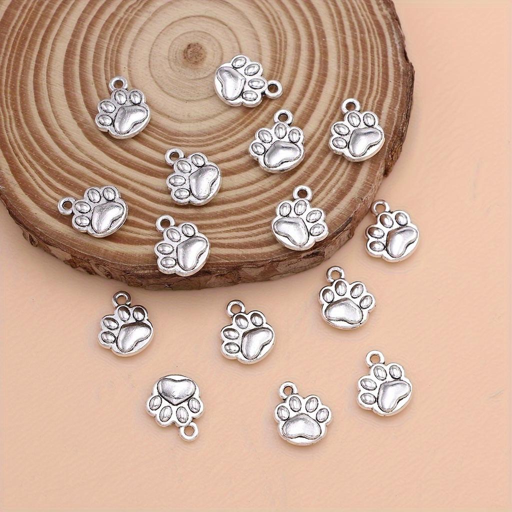 15Pcs Paw Charms Dog Footprint Pendants For Jewelry Making Diy Handmade Necklace Bracelet Earrings Key Chain Accessories