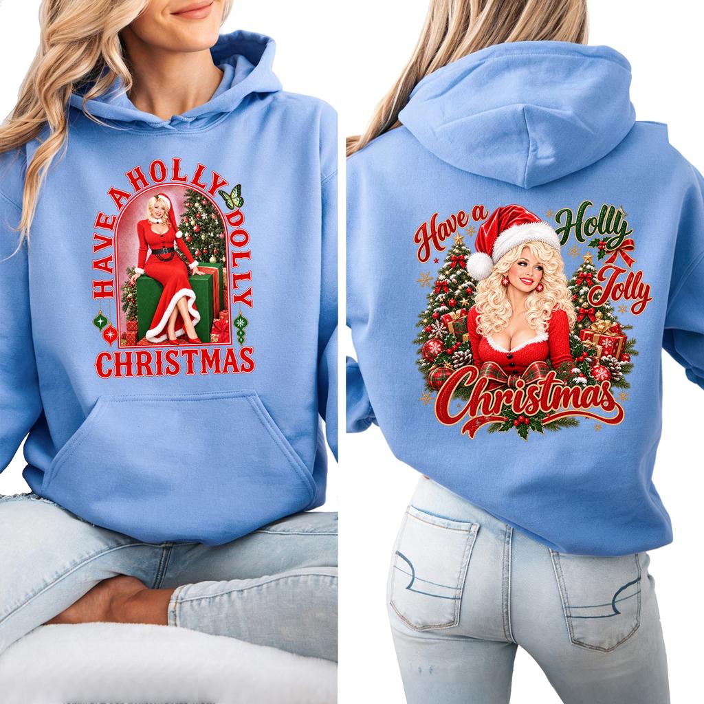 Dames Kerstmis Lichtgewicht Lange Mouwen Geprint Met Capuchon Pullover Sweatshirt