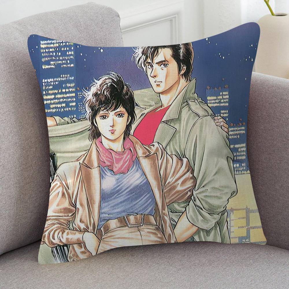 Anime City Hunter Cute Cartoon Two-dimensional Pillowcase Bedroom Sofa Cushion Cover Nap Pillow Cover