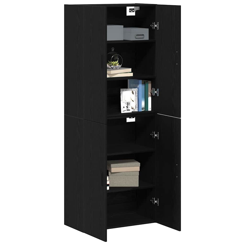 Wall Cabinet 2 pcs Black Oak Effect 69.5 x 34 x 90 cm