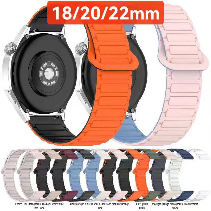 

Compatible Magnetic Silicone Strap for Samsung Galaxy Watch 4-7 and Huawei GT 2-6 Series 22mm