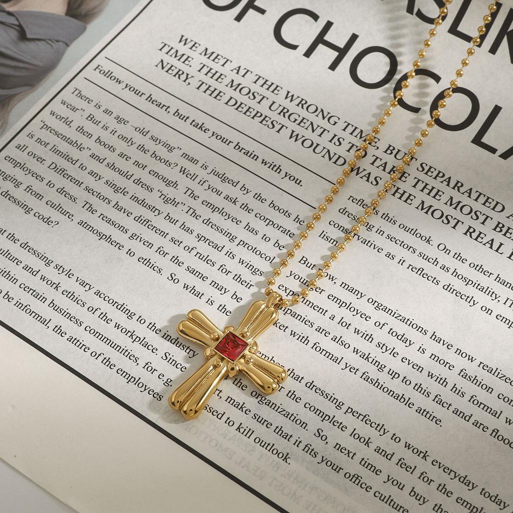 European and American Cross Titanium Steel Necklace Does Not Fade Collarbone Chain Head Stainless Steel