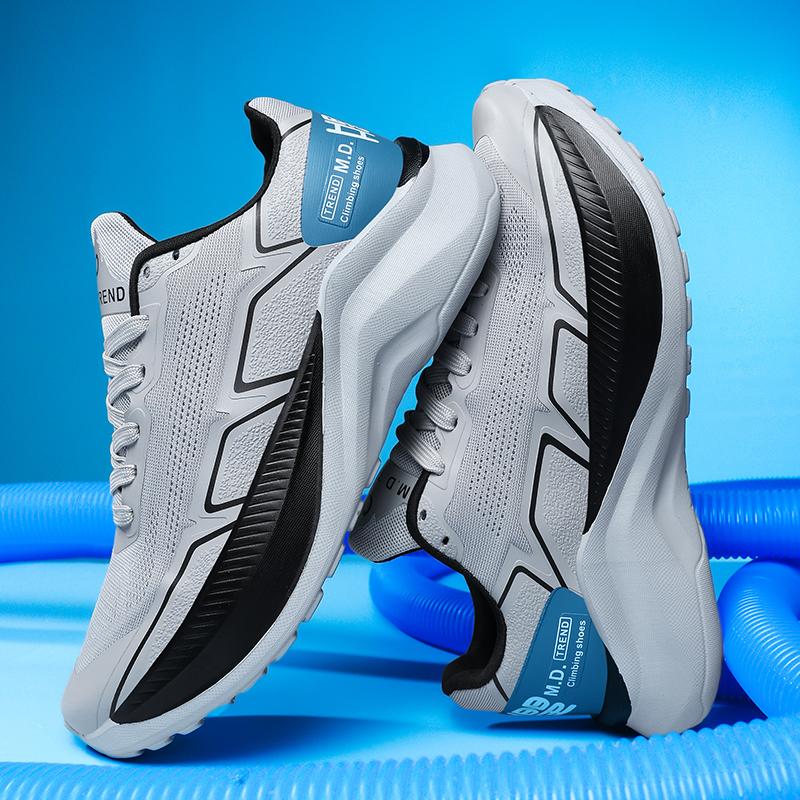 New Mens Running Shoes Stylish Breathable Leisure Athletic Shoes Outside Anti-Skid Shock Absorption Plush Comfort Walking Footwear