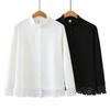 Primavera 2026 Maglia Pullover da Donna Taglie Forti con Collo Alto, Maniche Lunghe Svasate e Pizzo 2601