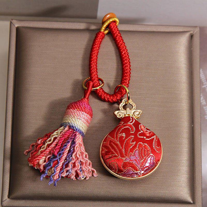 Handgefertigter zweiseitiger Song-Brocade-Kürbis-Anhänger Schlüsselanhänger - Chinesischer Stil Hanfu Taschenaufhänger