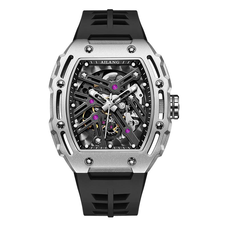 AILANG Tonneau Skeleton Mechanical Men's Watches Automatic Watch For Men Top Brand Luxury Fashion Clock Relogio Masculino