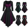 Fashion Women Plus Size Party Dress Flower Lace Bandaż Bowknot Vintage Dress