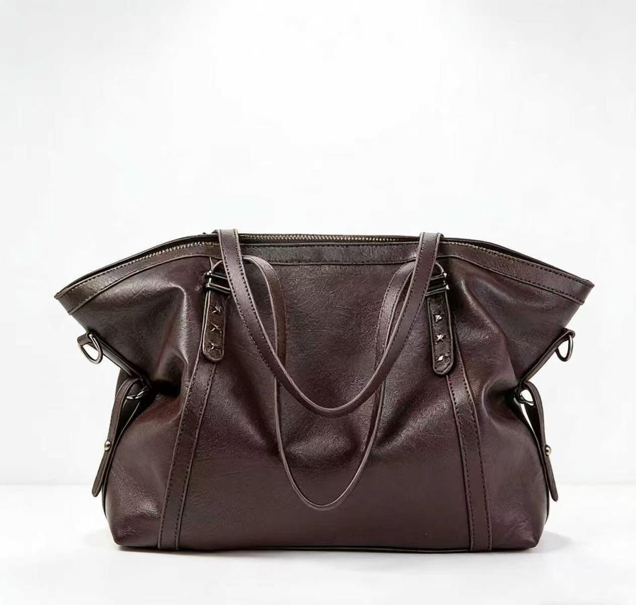 Grote Draagtas met Sterdecoratie voor Dames Modieuze PU Leer Enkele Schouder Crossbody Tas (30cm