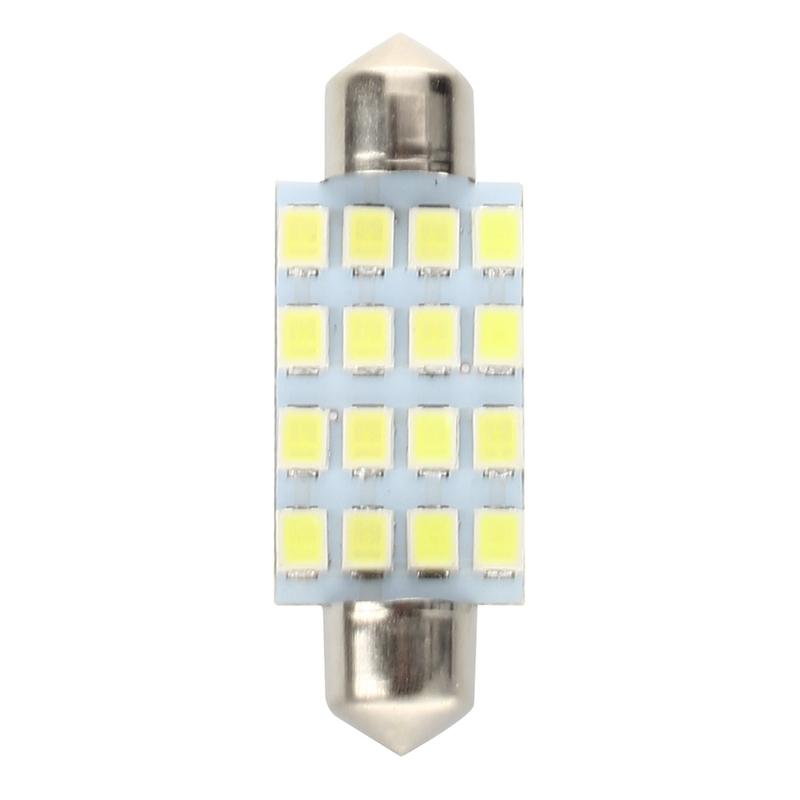 20 PCS 16 Torpedo Car Bulb LED SMD 3528 42 Mm - White