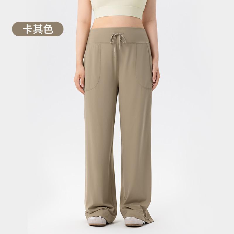 Fat Mm Loose Wide-leg Pants Women's Clothing Covering Meat and Looking Thin Pear-shaped Body Casual Pants High Waist Pocket Straight Sweatpants