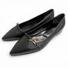 Great Pumps Api Buckle Pointed Toe Leather Flats Black Leather Women 36 Used