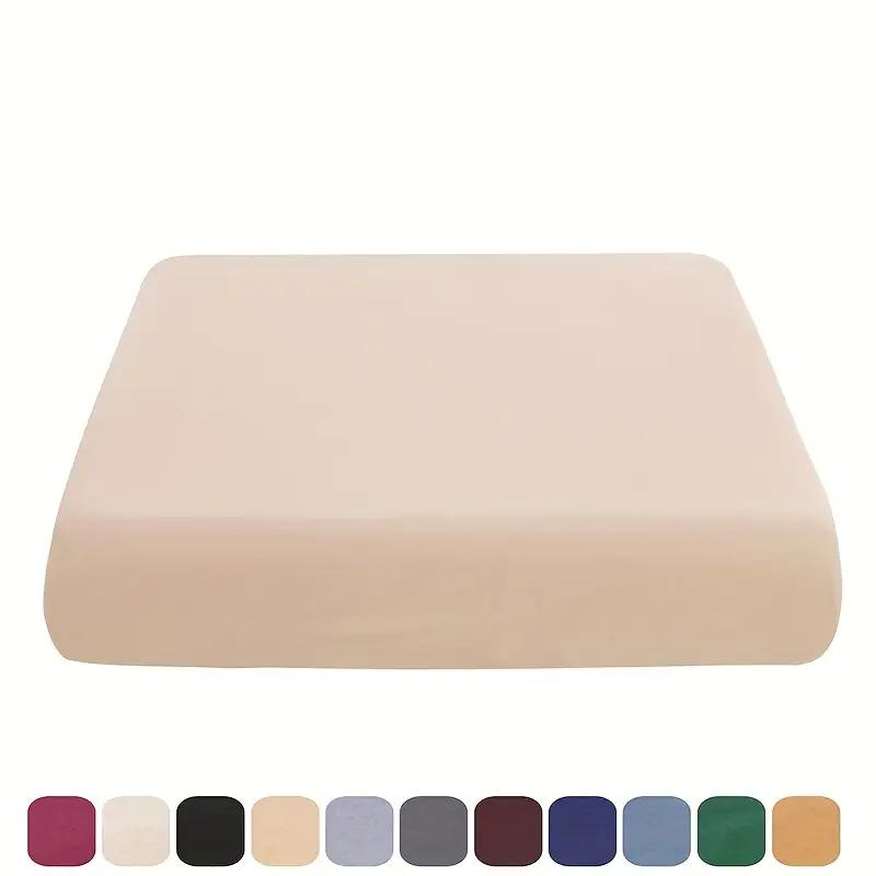 1pc Spandex Cushion Cover Solid Color Elastic Sofa Cover Pet-friendly Couch Protective Case Furniture Protector for Living Room