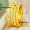 Gold-Plated Textured Metal Bracelet for Brides and Parties - Middle East Dubai Collection