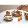 Hand-Woven Rattan Fruit Tray Storage Bread Basket Serving Tray Home Decoration Food Serving Platter 2 Pieces