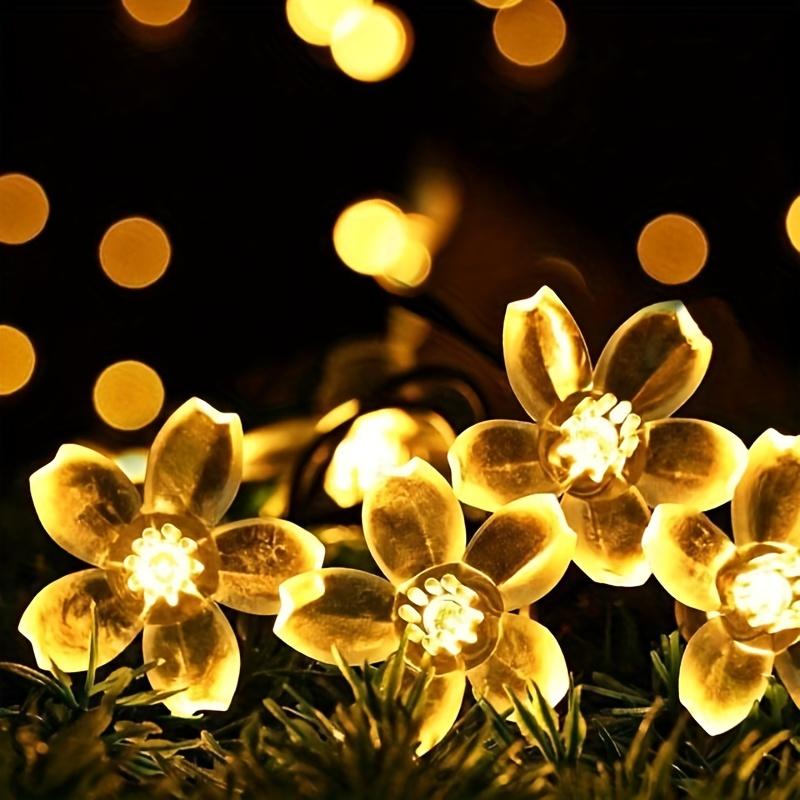 Cherry Blossom String Lights LED Battery Powered Fairy Garland Lighting Strings Crystal Flowers Waterproof Christmas Home Decor