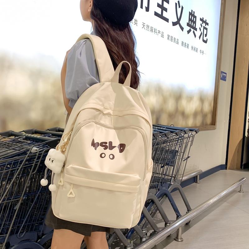 Letter Print Women's School Bag Large Capacity Backpack Student Travel Backpack