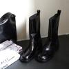 Lammfellversion handgefertigte Zigarettenstiefel Damen 2025 Herbst und Winter neue Lederstiefel mittelhoher Schaft Retro gerade Ritterstiefel Einzelstiefel