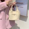 New vegetable basket bag handbag simple fashion soft leather texture crossbody bucket bag female