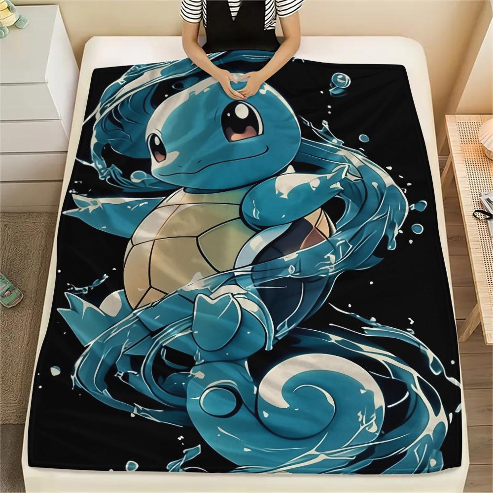 

Фланелевое одеяло с рисунком «Черепашка» (Squirtle), Высококачественное, Удобное для всех сезонов, Декор для дома, Тепло и уют, Идеально для подарков. 80cm x 120cm