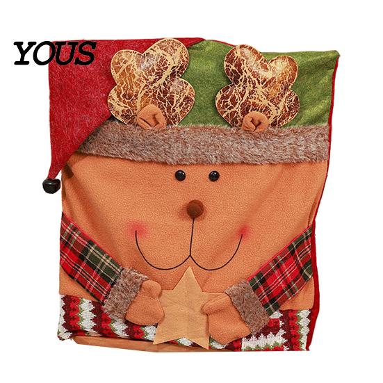 Festive Table Decor for Christmas Dining Chair Cover, Washable Seat Protector, Santa Snowman Covers Deer Slipcover Home Holiday Party Decorations