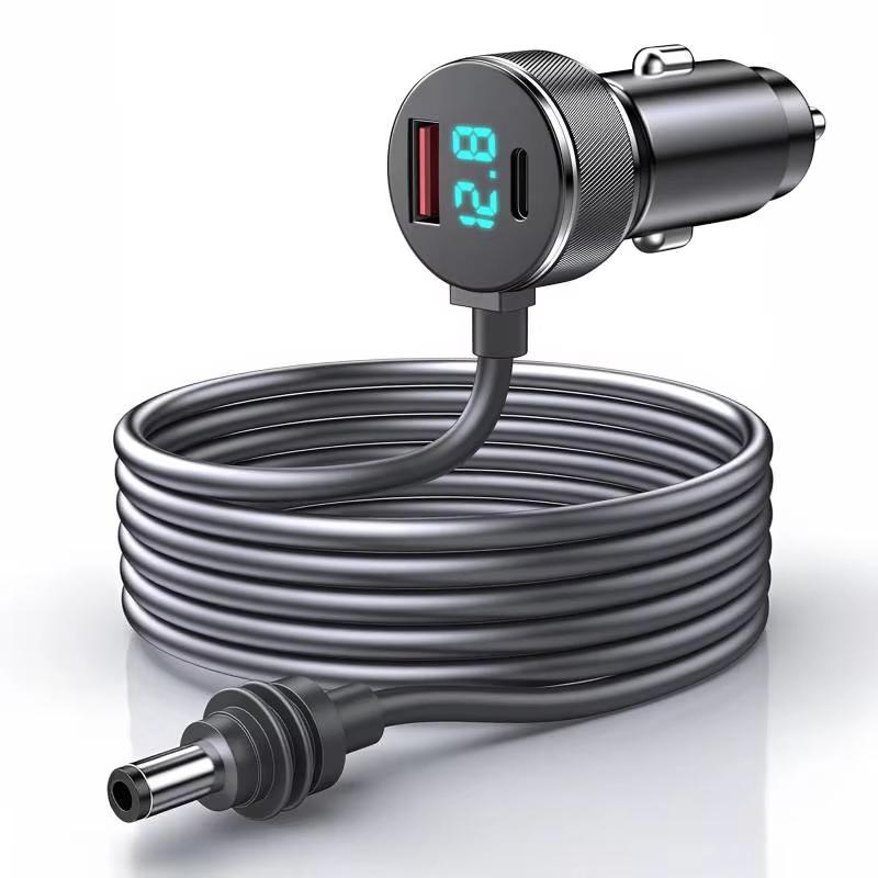 Pro nabíječku Starlink USB Type C Zapalovač do auta Nabíječka do auta 12V-24V Vozidla 2M Digitální voltmetr Vodotěsný prodlužovací kabel