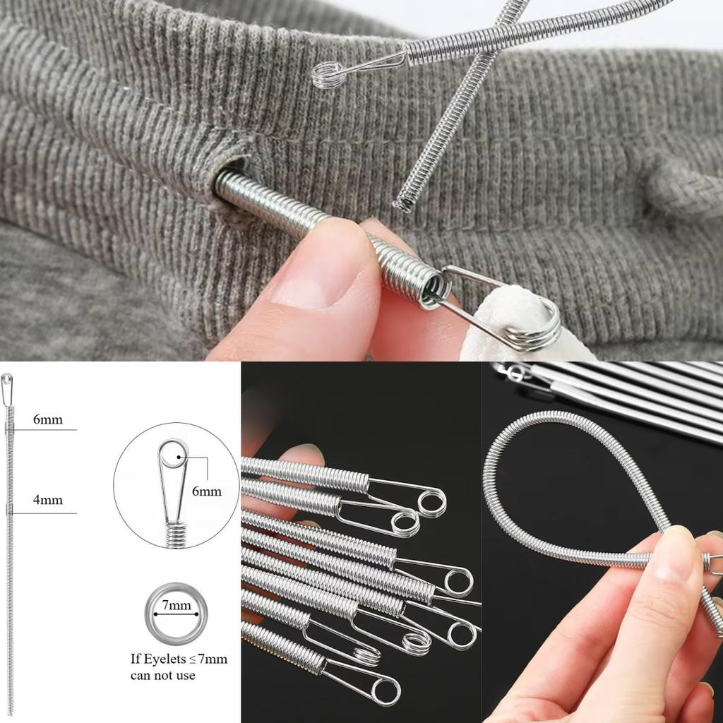 25cm Durable Bendable Spring Drawstring Threading Device Quick Rebound Lace Webbing Waist Rope Device DIY Sewing Accessories