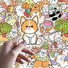 Cute Japanese Animal Squad Journal Stickers - 50 Sheets of Puppy & Rabbit Cartoon Designs for Creative Decoration