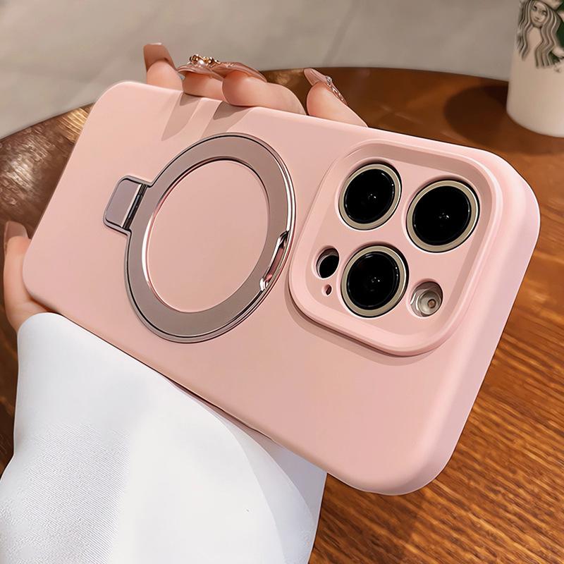 New Liquid Silicone Suitable for Apple IPhone 16 Promax Mobile Phone Case 16 Magnetic Belt Bracket Lens Full Package