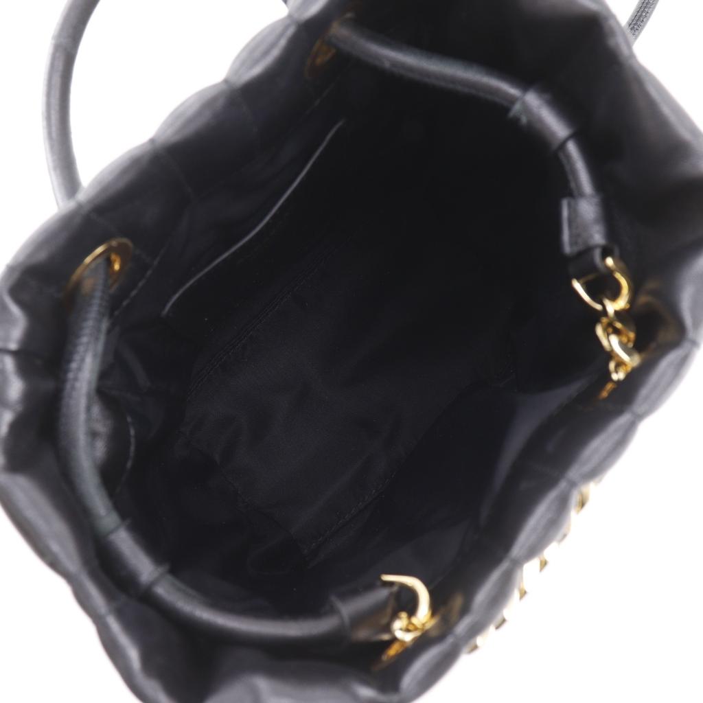 Burberry Quilted Lola Mini Backpack Backpack Daypack 80538151 TB Logo Black Leather Women Used