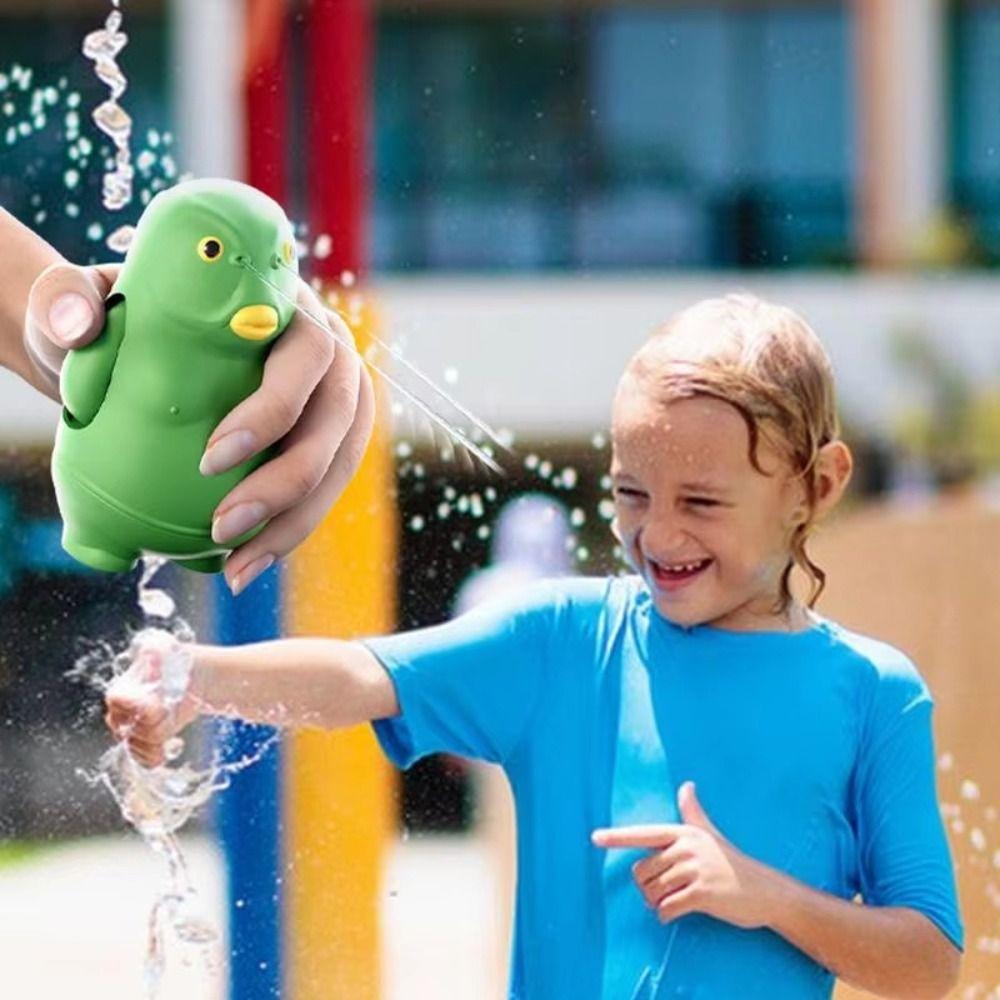 Spray Water Green Head Fish Bath Toys Press Type Swimming Water Toys  Kids Gifts