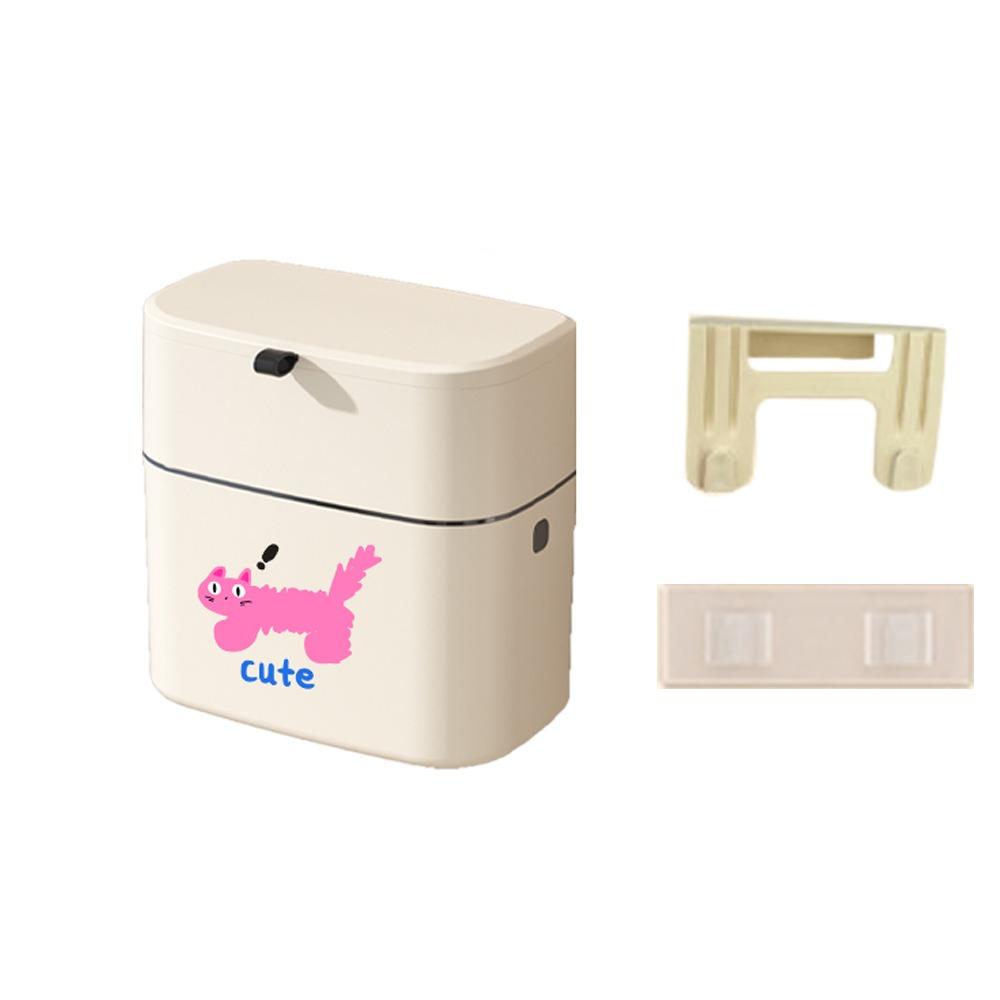 Punch Free Waste Storage Bucket Flip-Top Garbage Container Cute Wall Mounted Trash Can  for Home