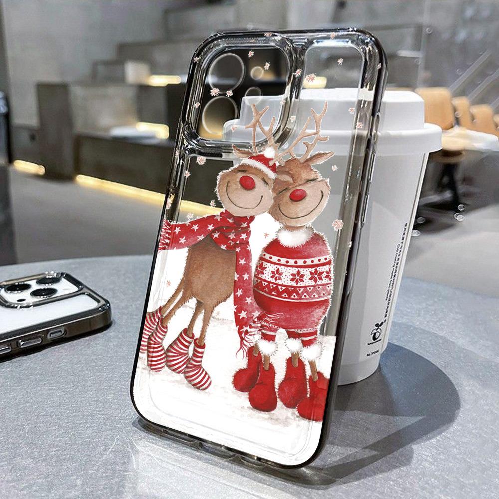 Silicone Christmas Phone Case For iPhone 16 Pro Funda iPhone 14 15 13 Pro Max 11 12 XR X XS 7 8 Plus SE 16promax 15promax Cover