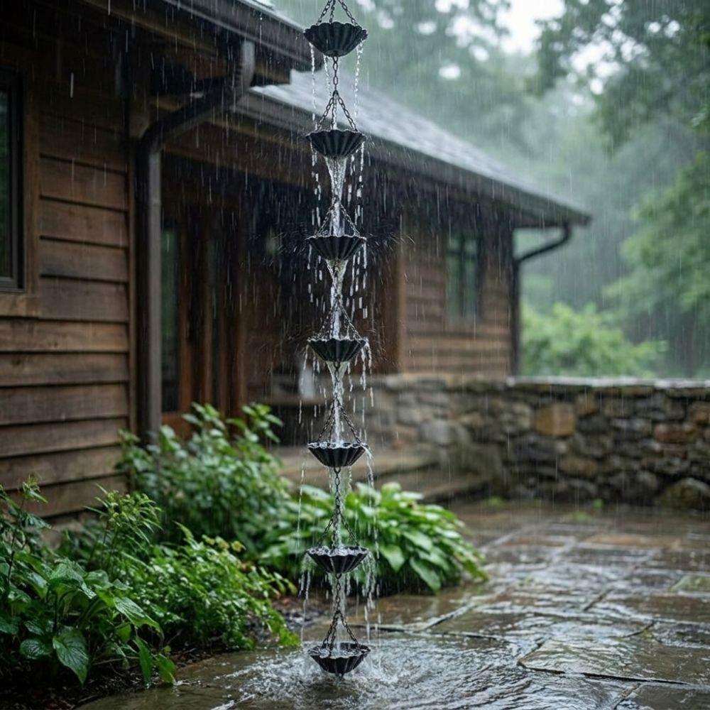 Japanese Style Rain Chain for Gutters 7 Cups Eaves Water Drainage Chain  Landscape