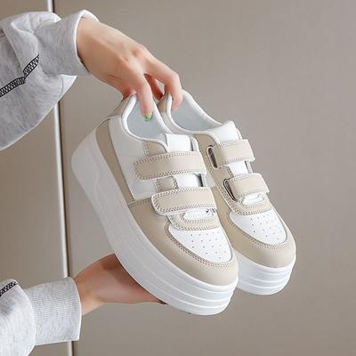 Velcro Little White Shoes Women's 2025 Spring New Platform Casual Heightening Shoes Fashionable Versatile Classic Sports Board Shoes