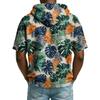 Men's Casual Hooded Zipper Neck Sweatshirt Short Sleeve Top