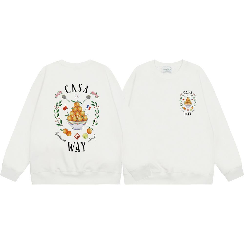Grenzüberschreitende trendige Marke Casablanca Casablanca Buchstabe gemaltes Print 380g Herren- und Damen- Rundhals-Pullover