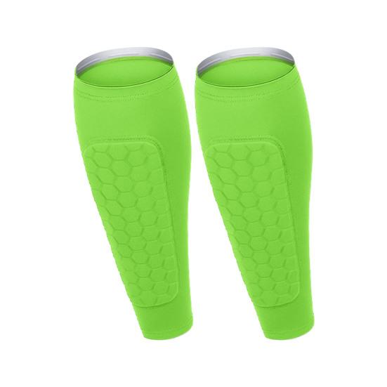 1 Pair Soccer Shin Guards Guards with Honeycomb Sports Shin Anti-Collision Pads Calf Compression Sleeve Shin зелёный