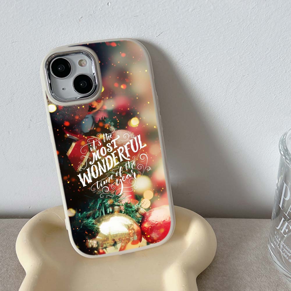 For iPhone 13 14 15 Pro Max Samsung Galaxy A14 A15 A24 Xiaomi 13T Redmi 12C Soft Chubby Phone Case A1 Christmas Happy New Year Art TPU Silicone Cover