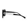 Chanel Double C Letter Hollow Decoration Acetate Irregular Shape Sunglasses Women's Black