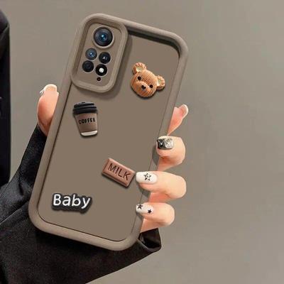 Чохол для телефона 3D Cartoon Bear Coffee Milk Phone Case для Xiaomi Redmi Note 11 13 Pro 12 12s 11s 10 9 12C 13C 10C A2 A1 K70 K60 K50 Ultra K70E K60E силіконова накладка