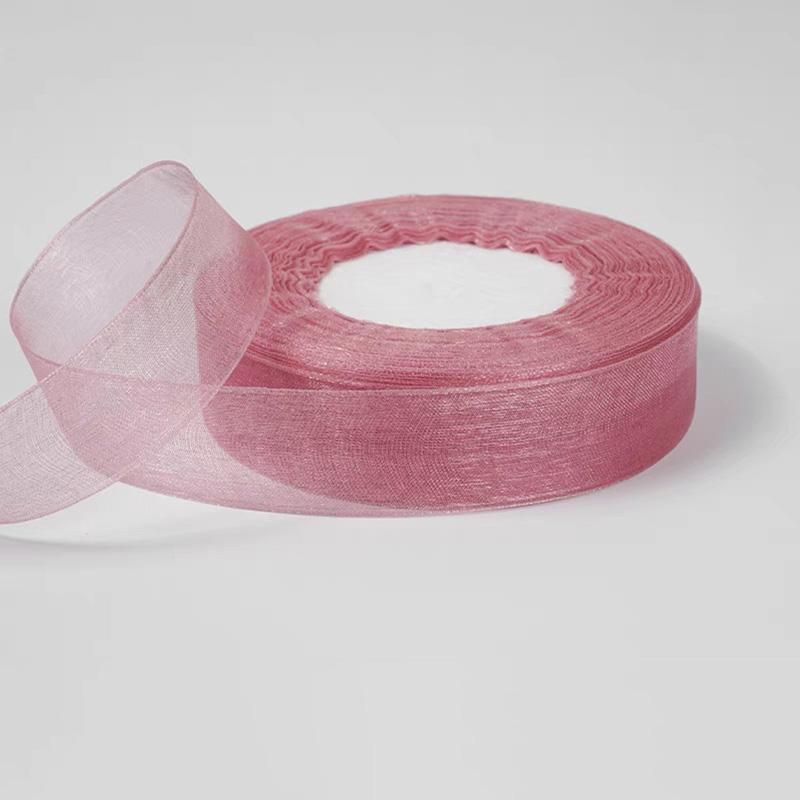 50yards Braided Hair Ribbon Binding Bow Ties DIY for Gift Wrapping 2.5cm Floral Bouquet Decorative Tulle Ribbon