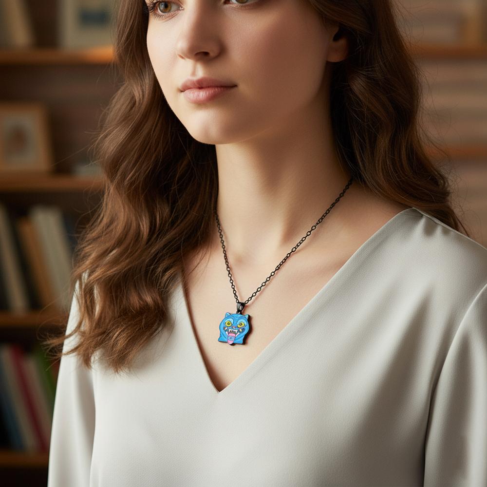 K-Pop Dämonenjäger Halskette, Rumi Jino Dreapy Tiger Anhänger, KPop Anime Cartoon Charakter Schmuck, Unisex Geschenk für Fans